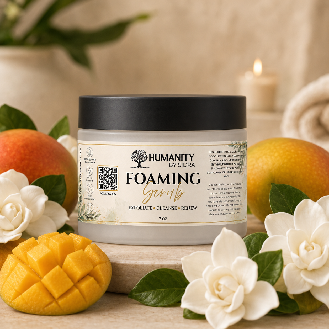 7 oz Foaming Hand and Body Scrub - Mango Gardenia