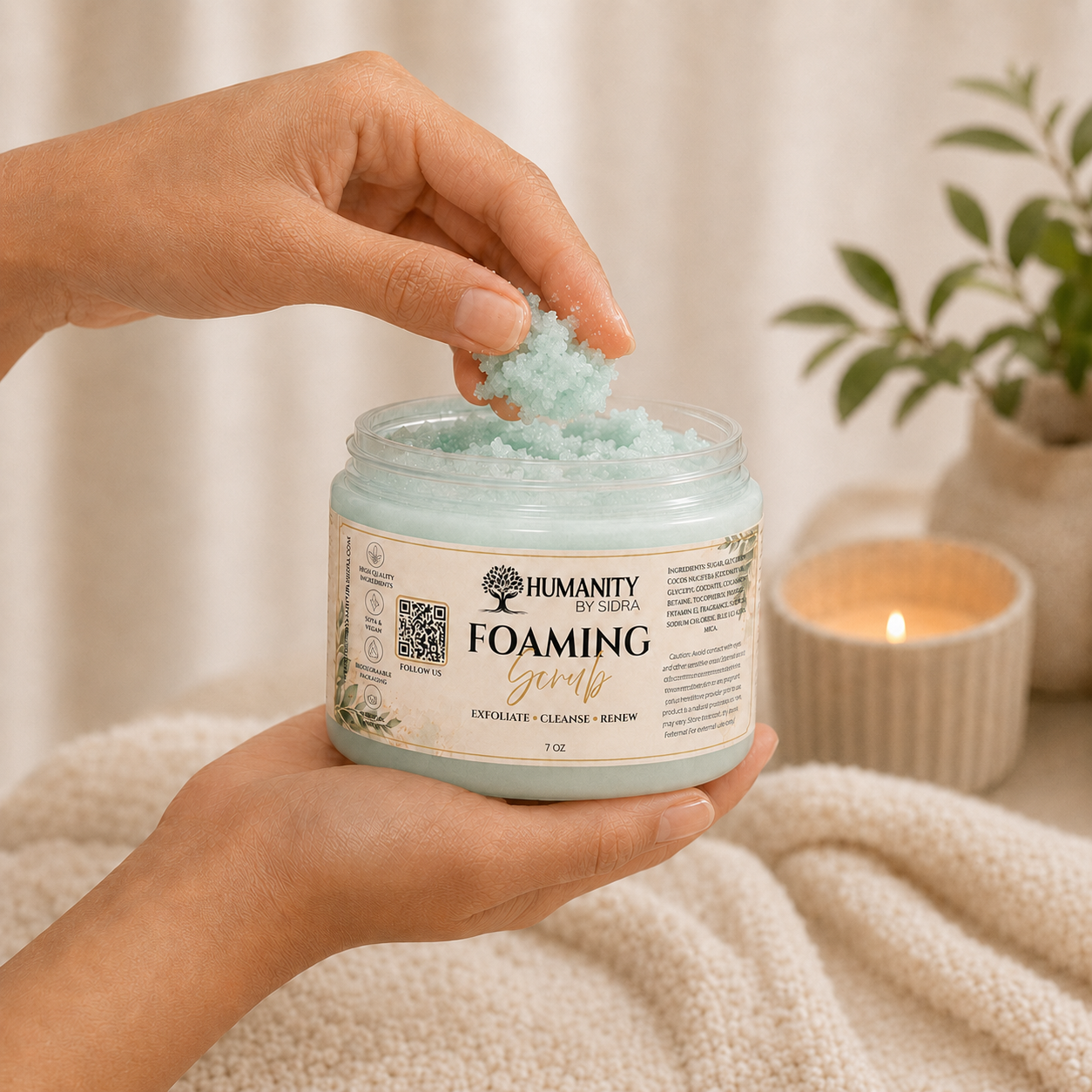 7 oz Foaming Hand and Body Scrub - Cucumber Melon - Image 3