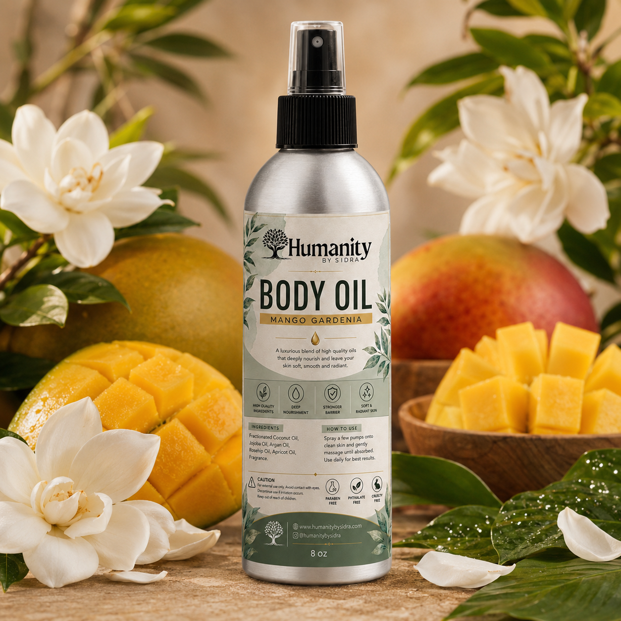 8 oz Body Oil Mist - Mango Gardenia