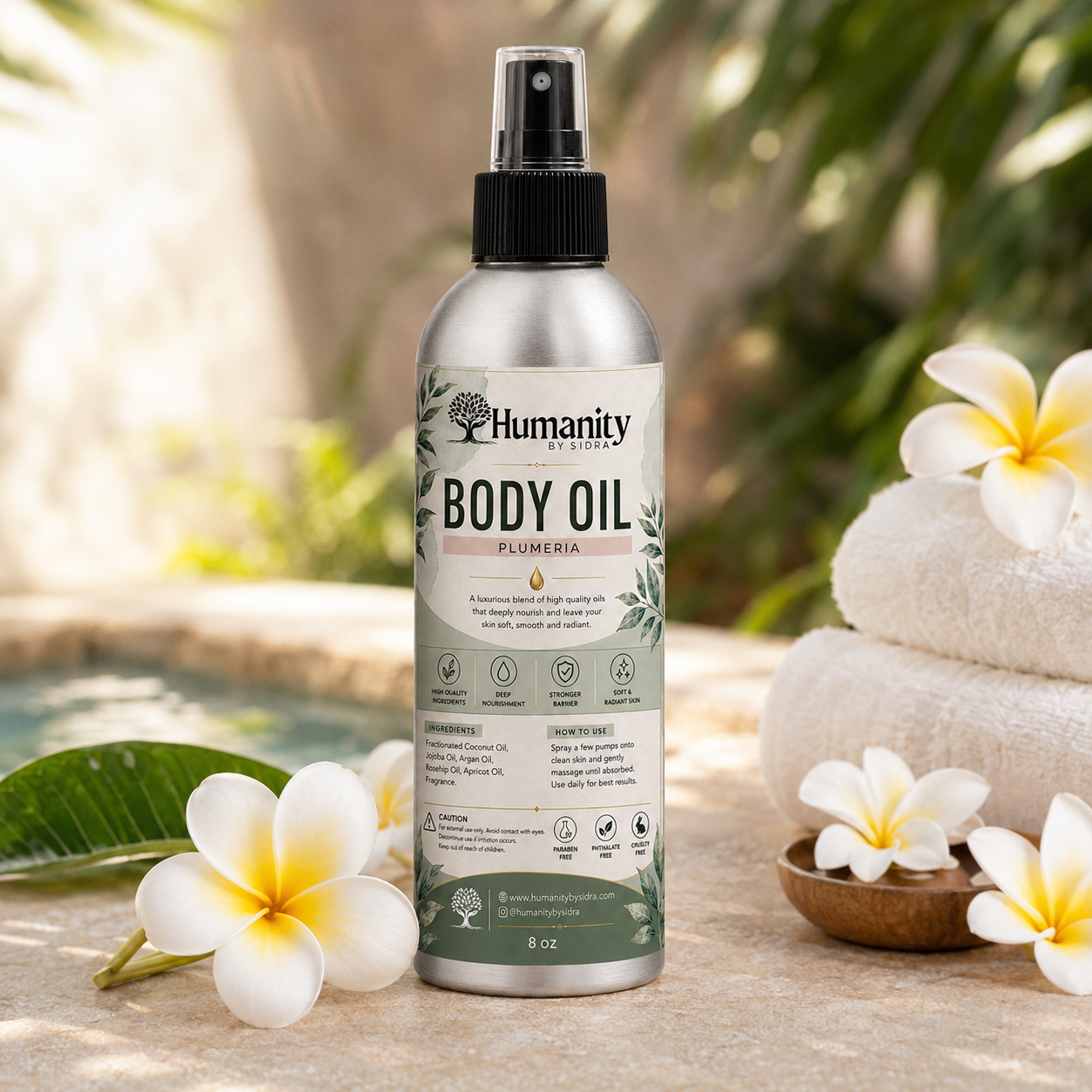 8 oz Body Oil Mist - Plumeria
