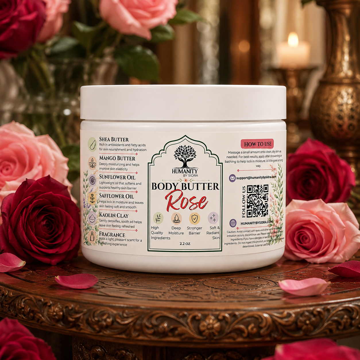2.2 oz Whipped Body Butter - Rose