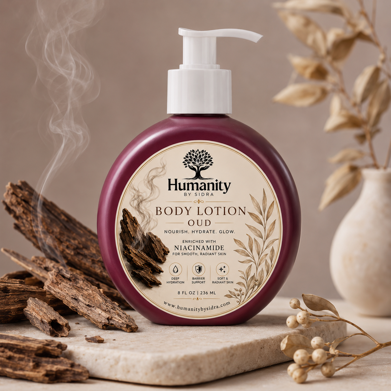 Hand and Body Lotion with Niacinamide - Oud